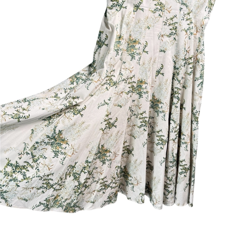 Antonio Melani Garden of Ivy Square Neck Fit & Flare Cotton Dress Size 6 Green - Picture 10 of 15